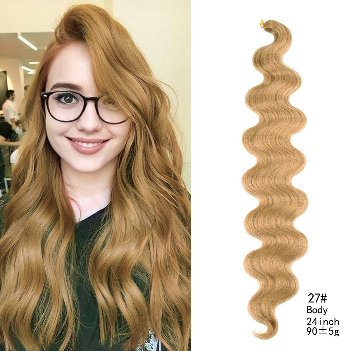 Body Wave Crochet Hair 22Inch Weaving Soft Natural Synthetic Braid Hair Extensions Deep Ocean Wave Twist Crochet Braids Hair: T4/27/30