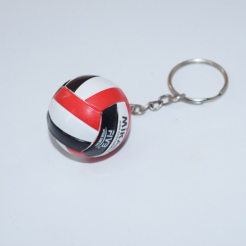 Criativo voleibol chaveiro de couro esportes vôlei pingente mini voleibol chaveiro pequena bola chaveiro saco acessórios: 3.8CM-6