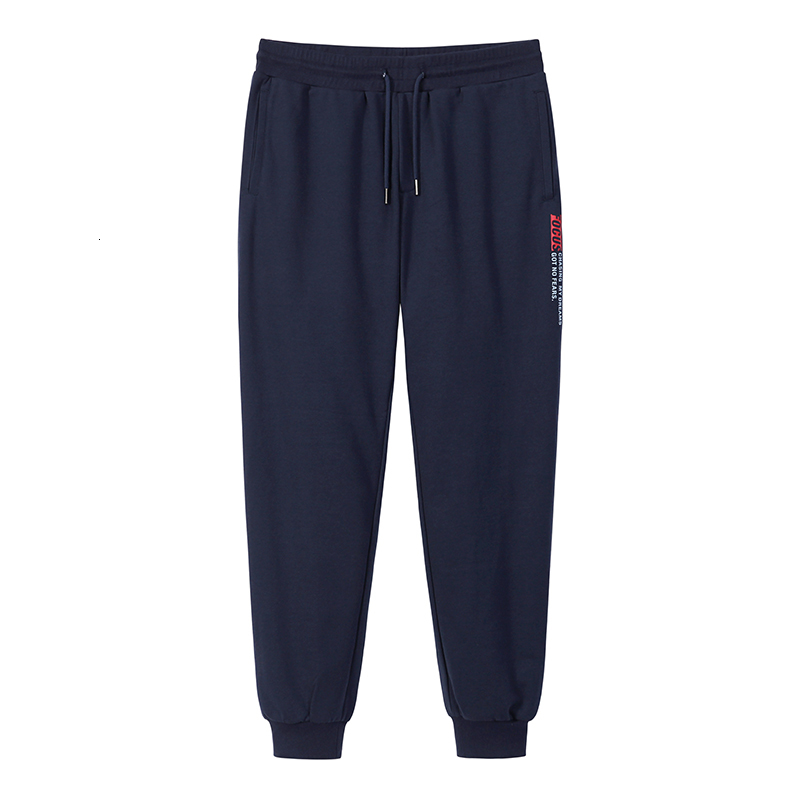 Pioneer campamento noticias hombres pantalones de chándal casual algodón letra impresa ropa deportiva Joggers pantalones masculinos AZZ901298: M / Azul oscuro