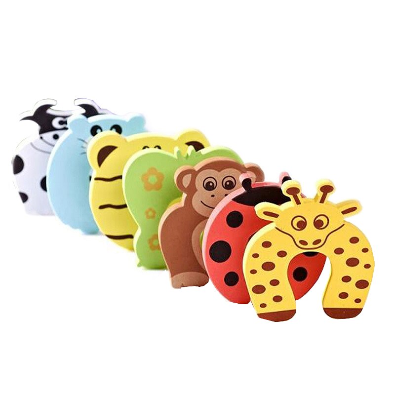 3pcs Child Kids Safety Animal Door Clamp Pinch Hand Security Stopper EVA C Shape Clamp Pinch Hand Cute Cartoon Anti-pinch Tool