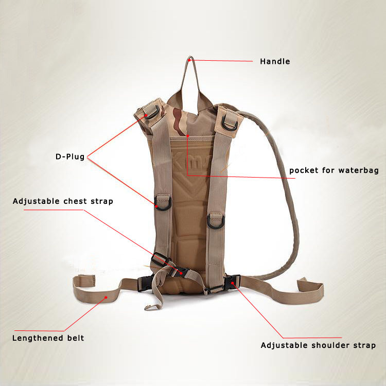 2.5L Hydration System Water Bag Pouch Backpack Bladder Hiking Climbing Camping