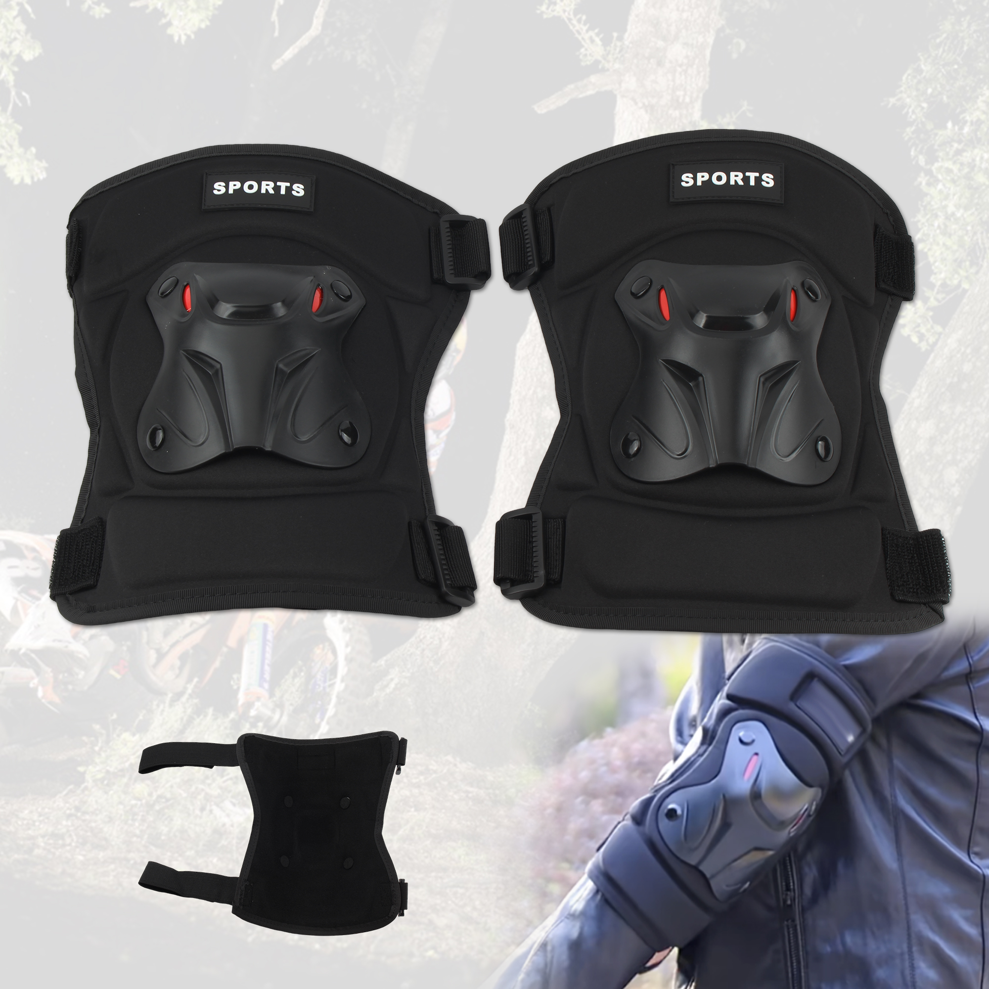 1 Paar Motorfiets-Kniebeschermers En Elleboogbeschermers Motorfiets Outdoor Sport Verstelbare Schokabsorptiebescherming Die De Veiligheid Beschermt