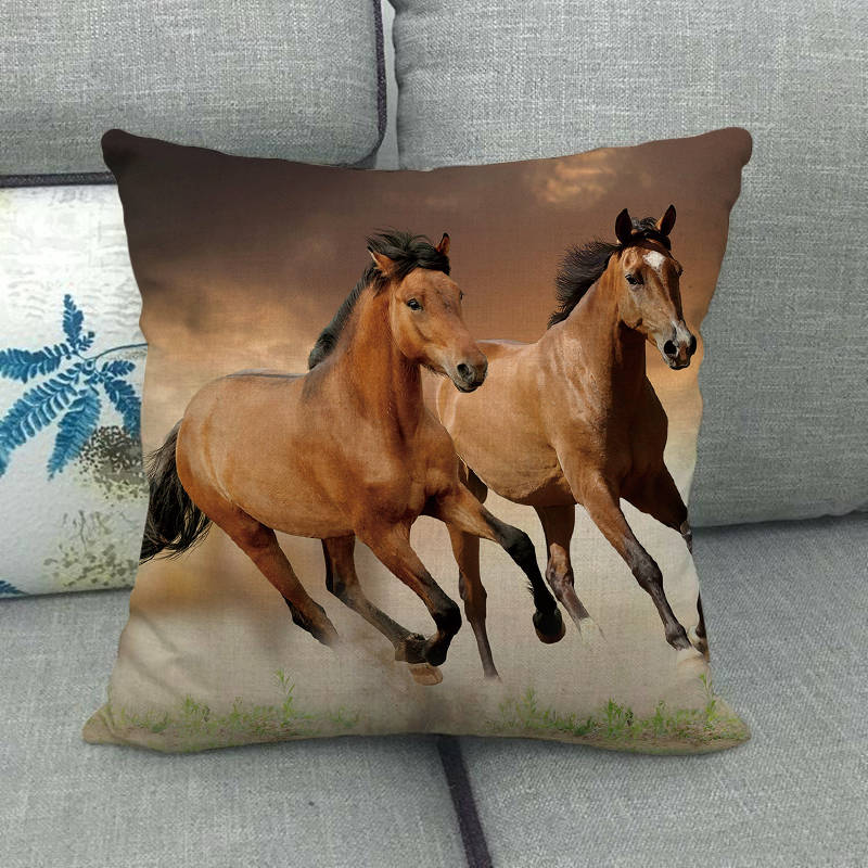 45cm * 45cm running horse linnen/katoen sierkussen covers couch kussenhoes home decor kussen