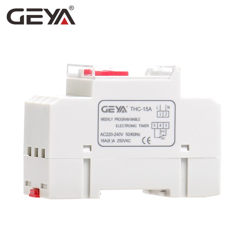 GEYA THC-15A Din Rail commutateur de temps numérique minuteries programmables hebdomadaires 16A 12V 24V 110V 220V 240V