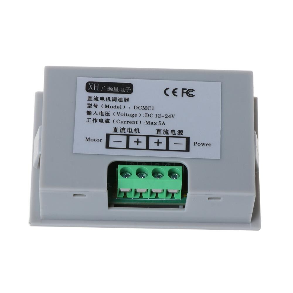 Digital Display 0~100% adjustable DC 12V 24V 5A 120W PWM Motor Speed Controller Regulator Reversible Variable Speed Slow Start