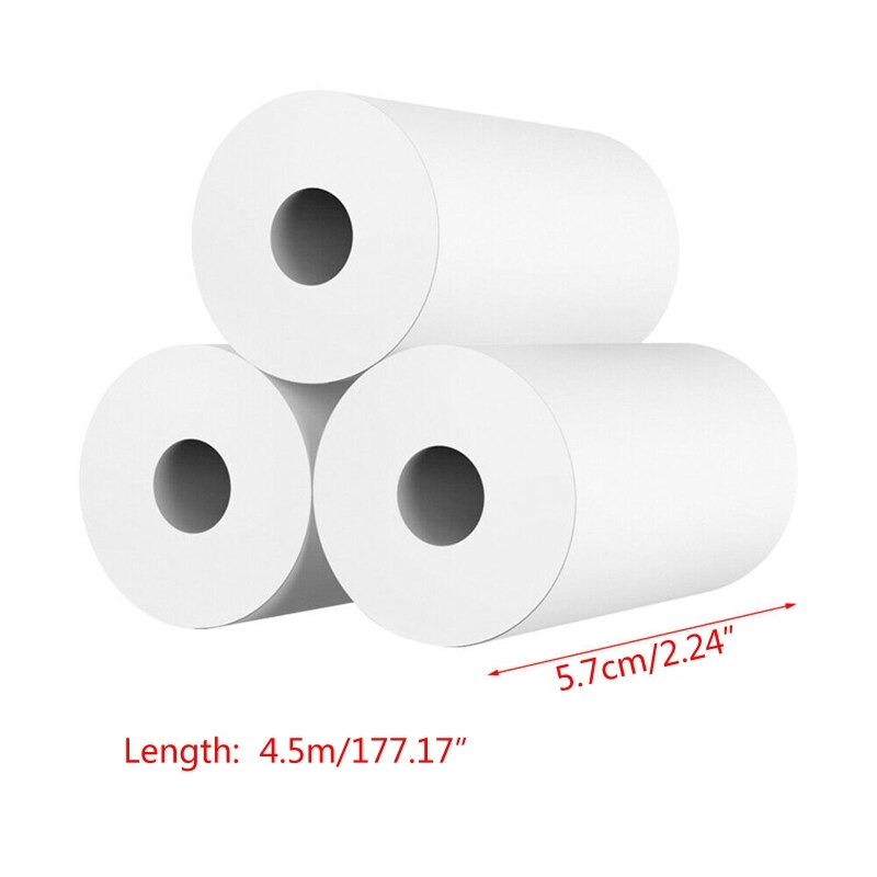 Cámara de pulpa de madera blanca para niños, papel térmico de impresión instantánea, accesorios de repuesto, 10 rollos