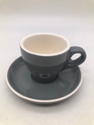 Godteri farge ekspresso kopp og tallerken fargerike 80ml kaffesett italienske amerikanske kaffekopper: Grå