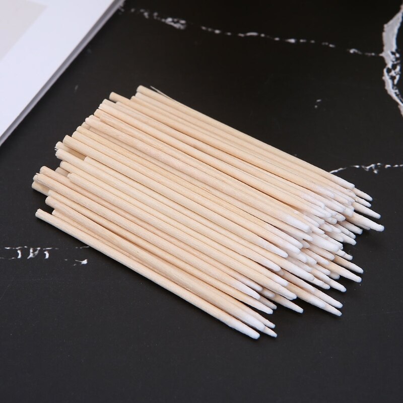 100pcs Short Mini Cotton Swabs Swab Applicator Q-tip Wood Handle Sturdy