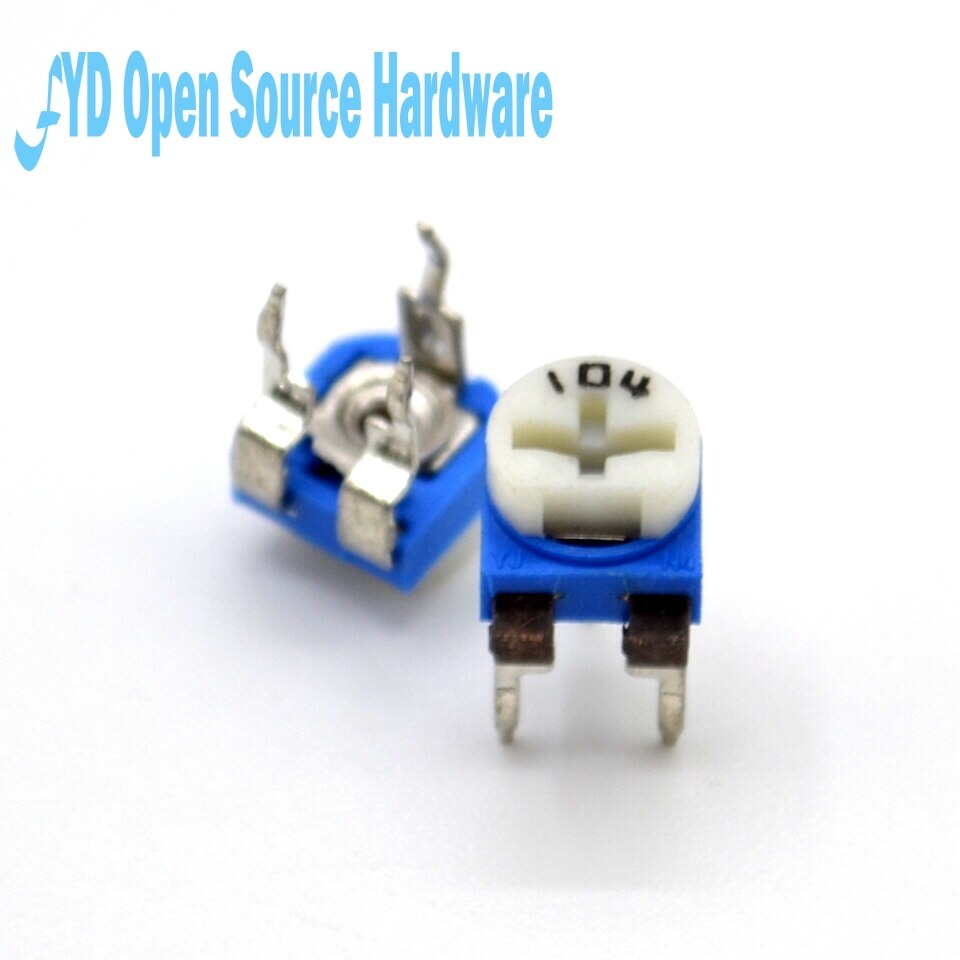 50pcs Potentiometers RM065 Horizontal Trimpot Blue White Adjustable Variable Resistor Kit 100K (104) ohm