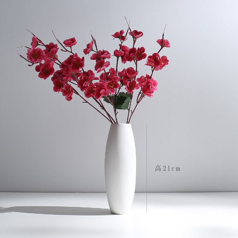 Ceramic Dried Flower Vase Small Fresh Flower Inserted Modern White Table Living Room Home Decoration Ornaments: J