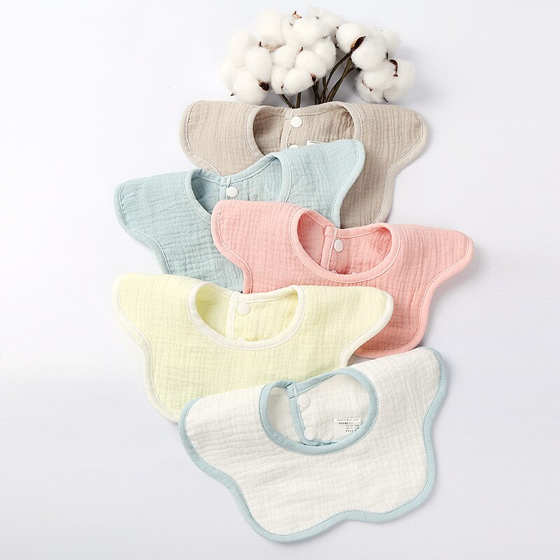 Baby Petal Bib Newborn Absorbent Cotton Saliva Towel Infant Boy Girl Feeding Burp Cloth Bandana Scarf Toddler 360 Rotate Bibs
