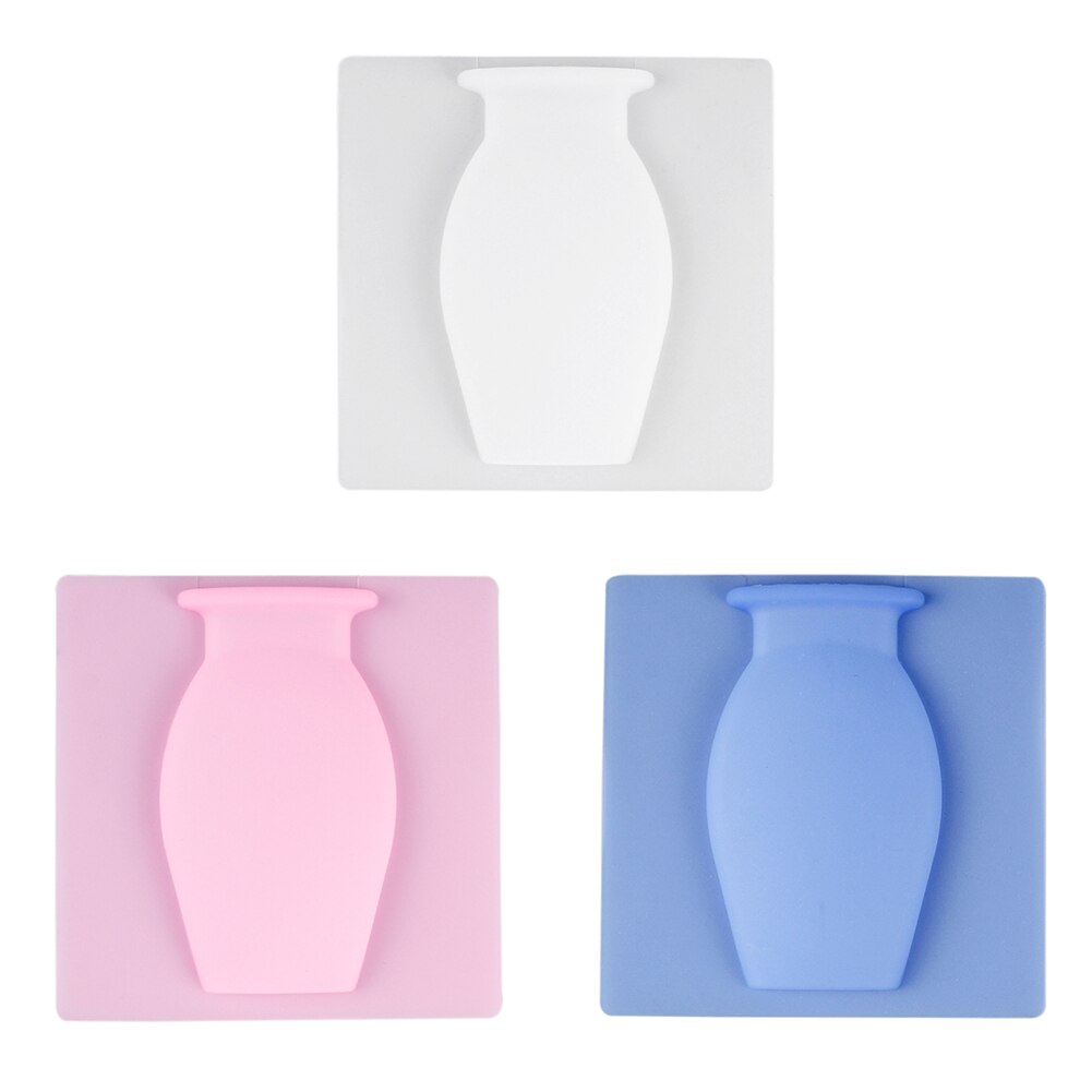 Vase mural adhésif en Silicone pour réfrigérateur, Pot de plantes à fleurs magiques, salle de bains, Vases solides en verre, miroir, décoration pour la maison et le bureau