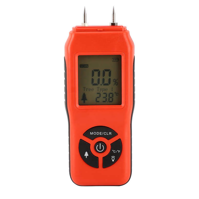 Handheld Digital Wood Moisture Meter Portable LCD Display Wood Humidity Tester Indoor mini Child environmental test 2%-70%: Red