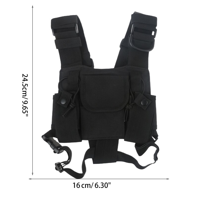594F Radio Chest Harness Chest Front Pack Pouch Holster Vest Rig for Two Way Radio Walkie Talkie