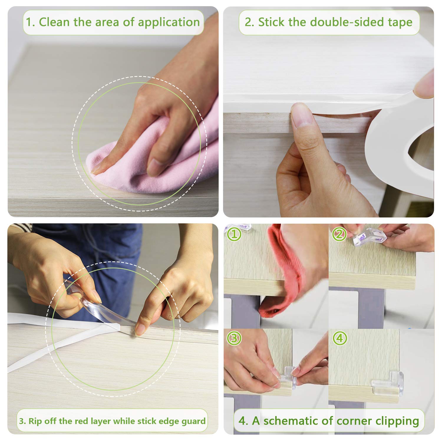 Protector de esquinas de 4M y 6M para Borde de esquina, protectores transparentes para muebles para niños pequeños, tira de parachoques de silicona suave, seguridad para niños