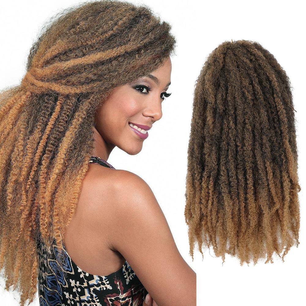 Seidige Stränge 18 zoll Marley Zöpfe Haar Verlängerung Für Frauen Synthetische afro Häkeln Haar Ombre Flechten Haar Häkeln Zöpfe Groß