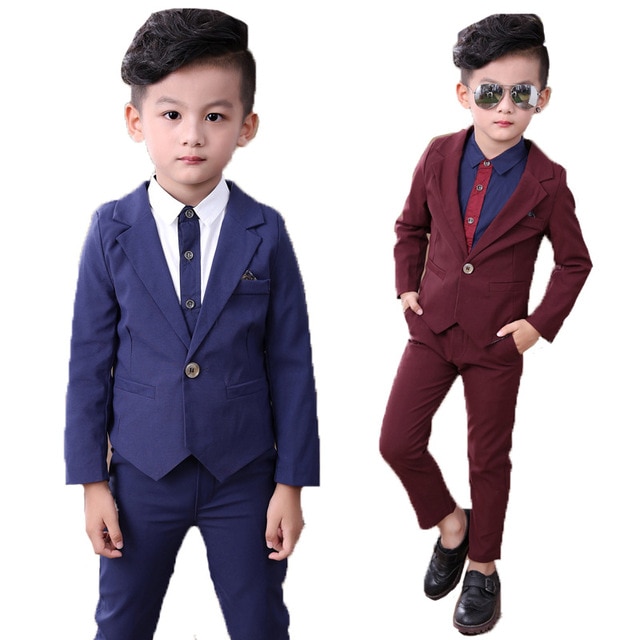 Børn forårs tøj formelt jakkesæt sæt børn blazer+lange bukser 2 stk outfits drenge tøj jakkesæt fest børne tøj