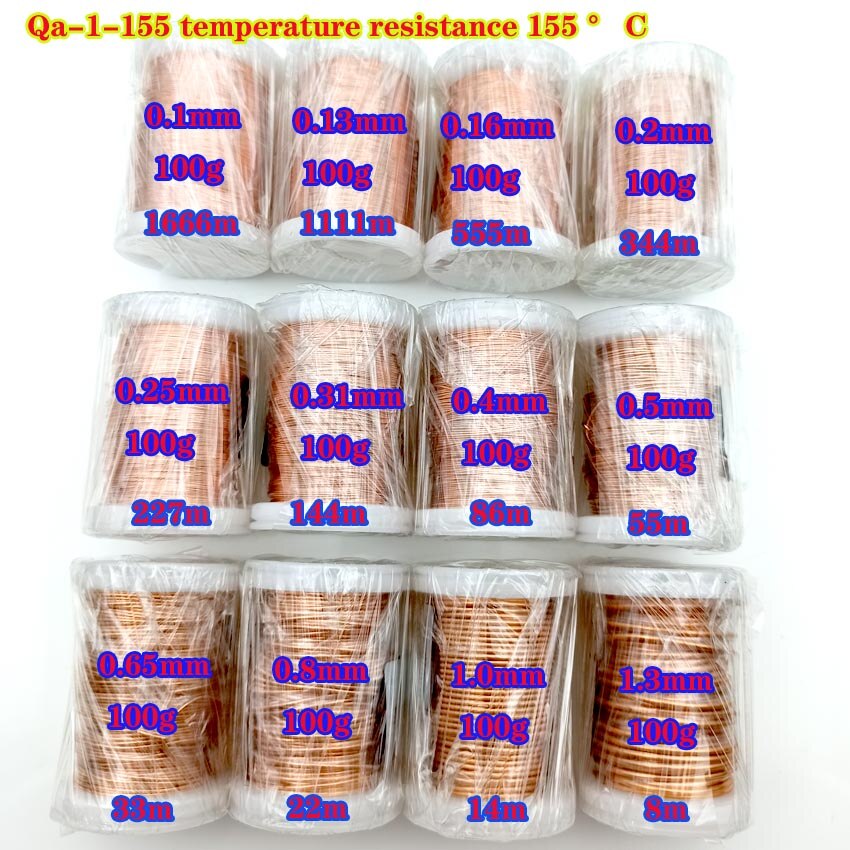 100g Magnet Wire 0.1mm 0.13mm QA-1 Enameled Copper Wire Magnetic Coil Winding For Electric Machine DIY Electromagnet Making