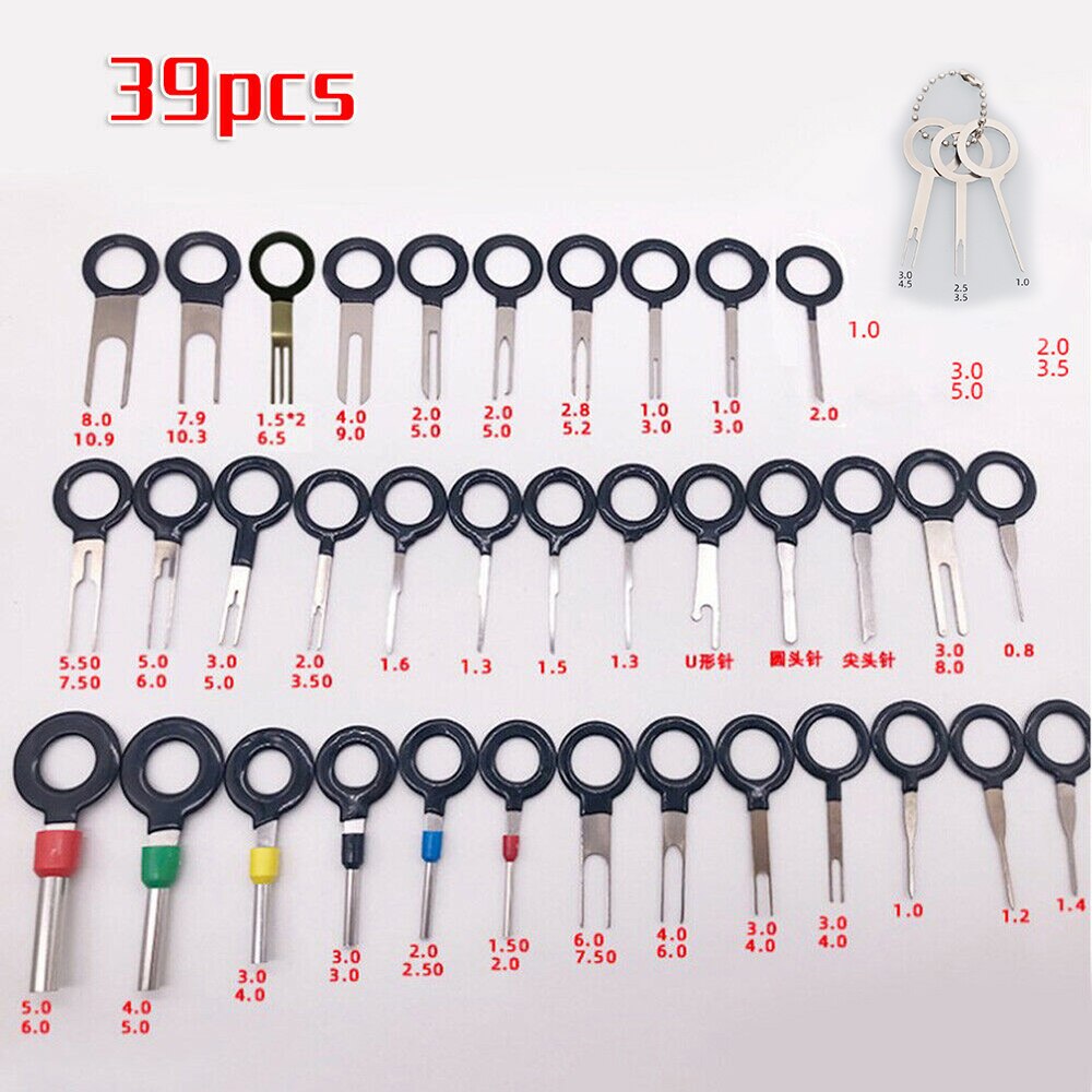 Tools Pin Ejector Kit Release Extractor Puller Automotive Auto Terminal for most connector terminals car tool: 39pcs
