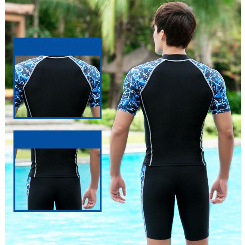 Badpak Mannen Pak Split Korte Mouwen Snorkelen Surfen Duikpak Zonnebrandcrème Badmode Zwemmen Sneldrogende Wetsuit