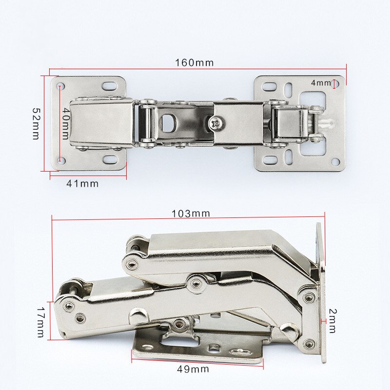 No-hole Hinged Thick Door Plate with Large Angle Cabinet Wardrobe 175/180 Degree Hinged Hinge Hinge Without Slotting