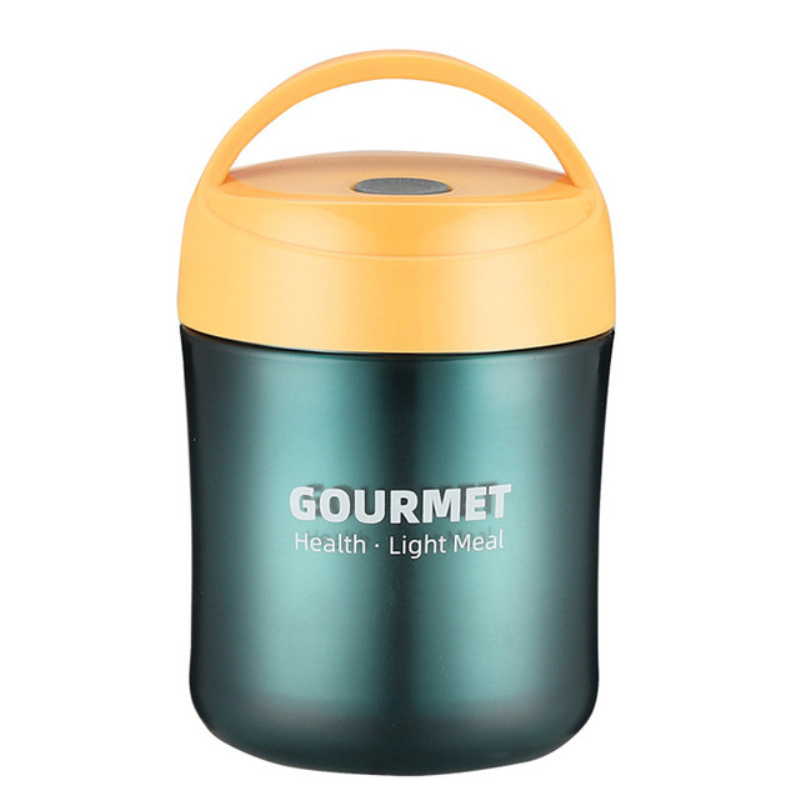 Portable Thermos Stainless Steel Food Storage Container Breakfast Lunch Box Leakproof Lunch Soup Pot Environmental Protect Doubl: yellow A