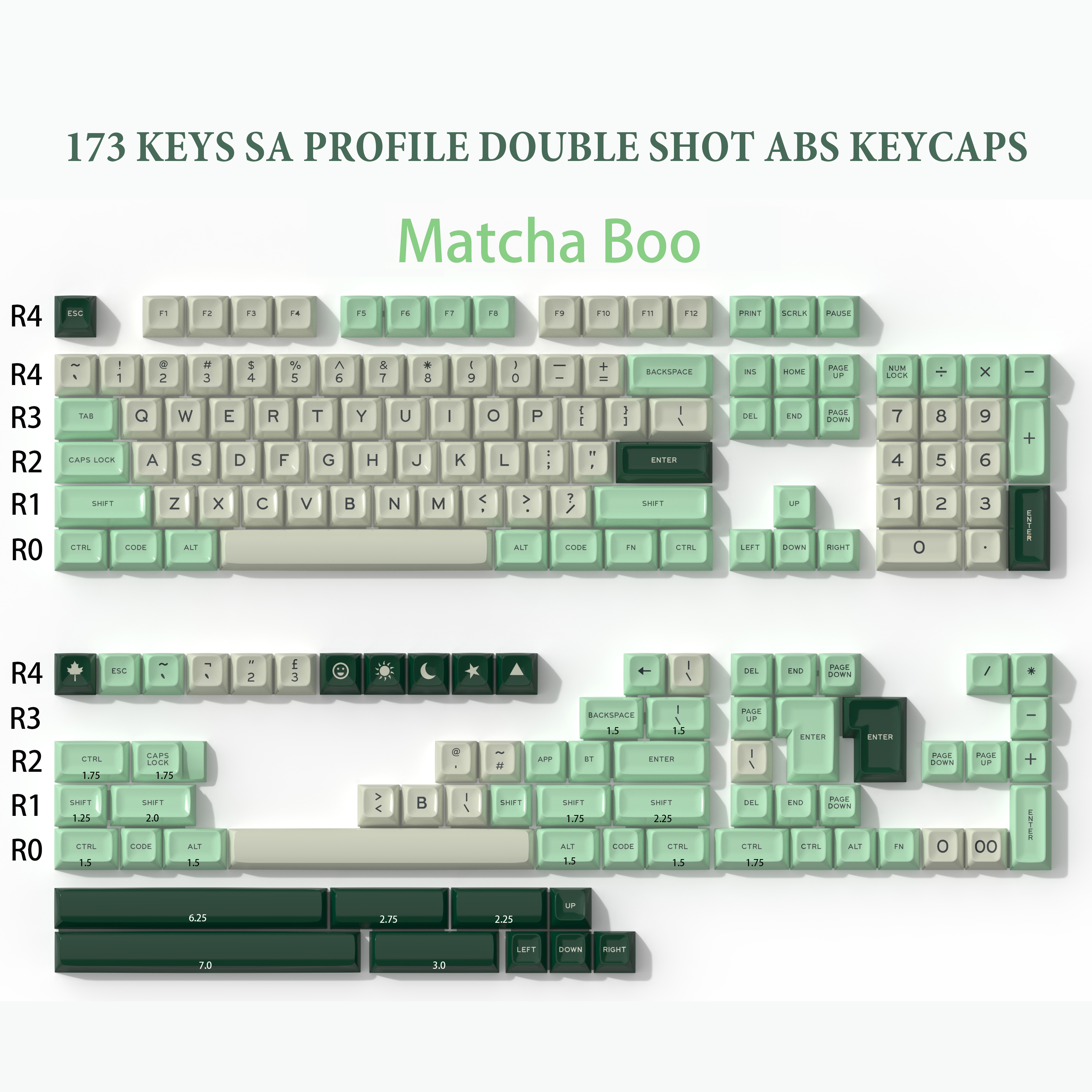 SA Profil Monster--Tastatur-Tastenkappen, benutzerdefinierte doppelt Schuss ABS-Tastenkappen, 173-Tasten für mechanische Spielen-Tastaturen von Kirsche MX Schalter: Bronze-