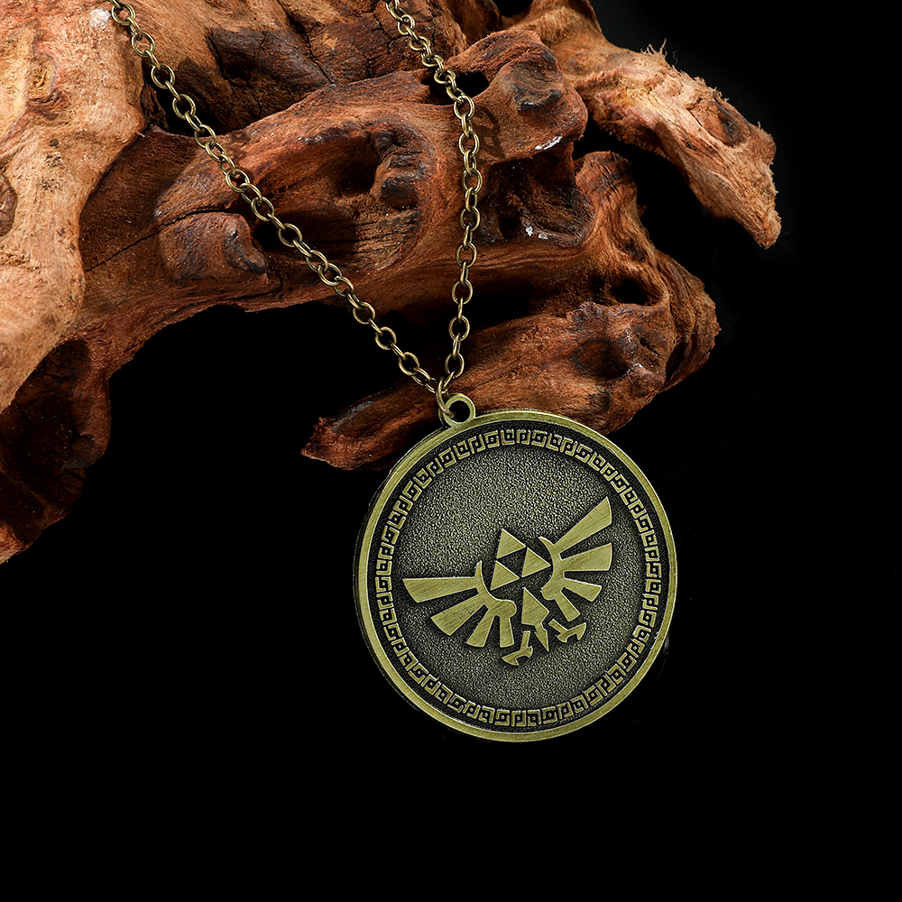 La légende du collier bouclier hylian oeil de Sheikah masque de Majora épée triforce symbole pendentif Zelda larmes du royaume: Or