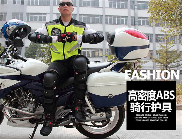 4 stuks motocross kniebeschermers brace bescherming kniebeschermers motorfiets sport fietsen beschermer kniebeschermer zwart