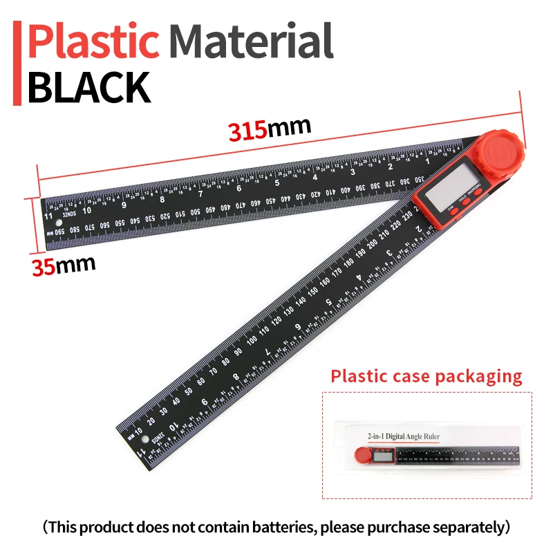 Electronic Angle Meter 360 Degree Protractor Digital Goniometer Carpentry Tools Angle Finder Multifunctional Metal Square Ruler: Brown