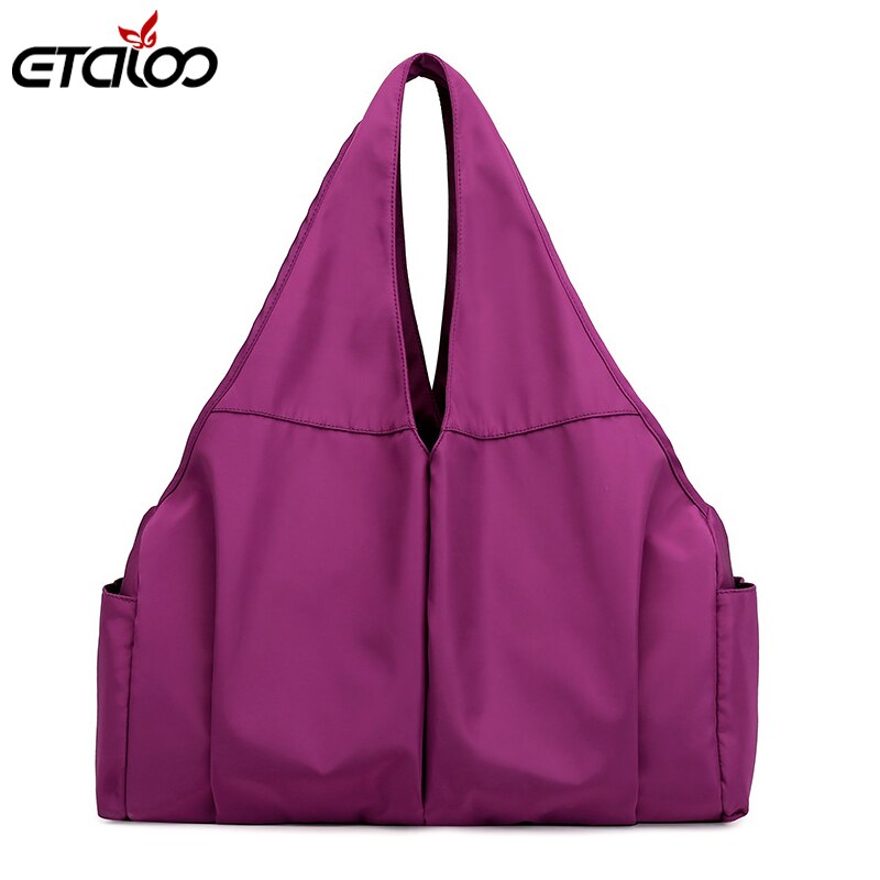 Bolso de mano informal para Mujer, bandolera mensajero, impermeable, de tela de nailon: Morado