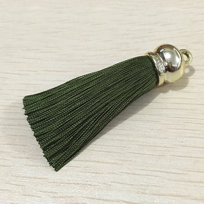 1 Uds. Pendientes borlas de seda colgantes para manualidades, tapas de extremo de plata, cepillo de borlas para DIY, accesorios para fabricación de joyas