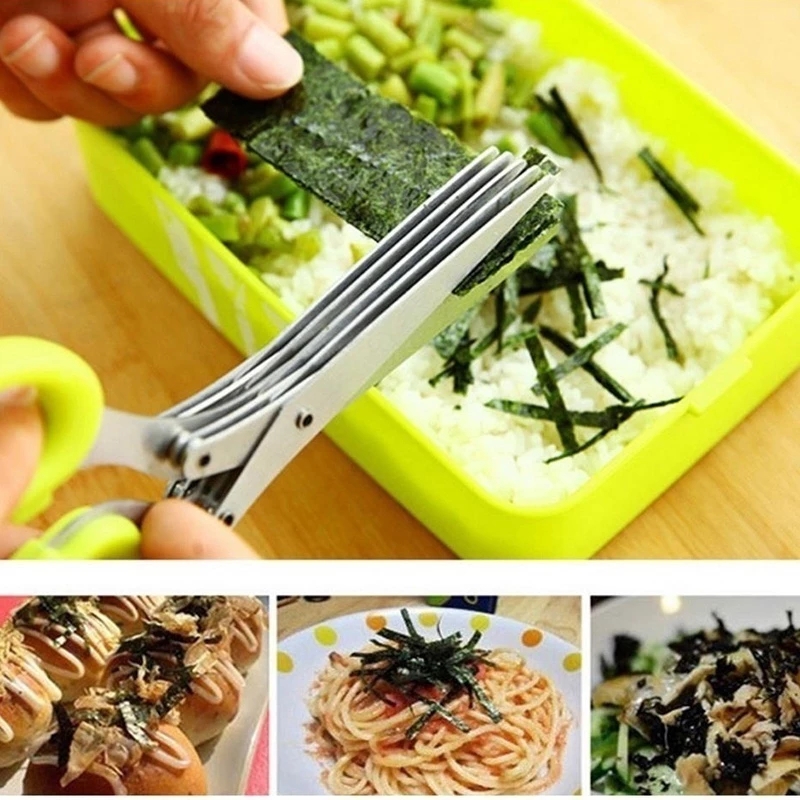 mehrschichtig Edelstahl Multifunktionale Messer Küche Schere Schnittlauch Cutter Kraut Gewürz Küche Schneidemaschine Geschreddert Scallion schneiden