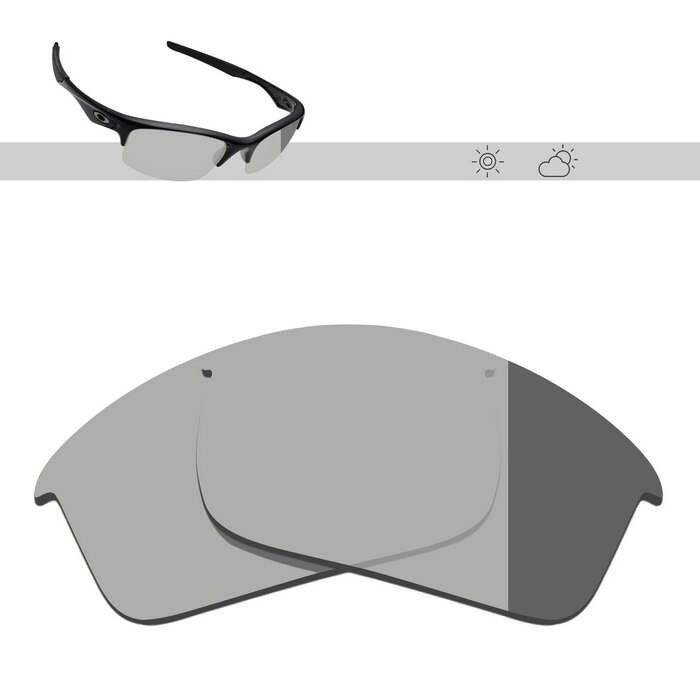 Glintbay Polarized Replacement Sunglasses Lenses for Oakley Bottle Rocket-Multiple Options: Grey Photochromic