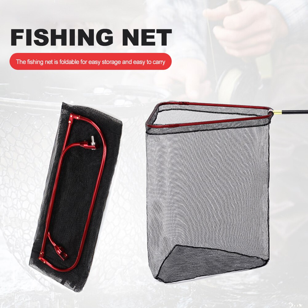 Foldable Triangle Fishing Net with Telescopic Rod Handle Raft Fishing Gear Deepened Net Bag Portable Heavy Small Mesh Drift Net