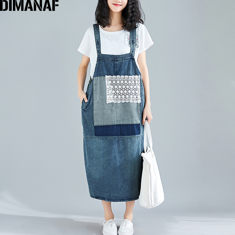 Dimanaf plus size damekjole denim blonde bomuldsvest ærmeløs stor størrelse kvinde vestidos afslappet løs basiskjole efterår