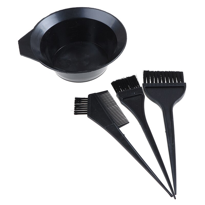 4Pcs/set Hair Color Dye Bowl Comb Brushes Tool Kit Set Tint Coloring Dye Bowl Comb Brush Twin Headed Brushes Set: Light Green