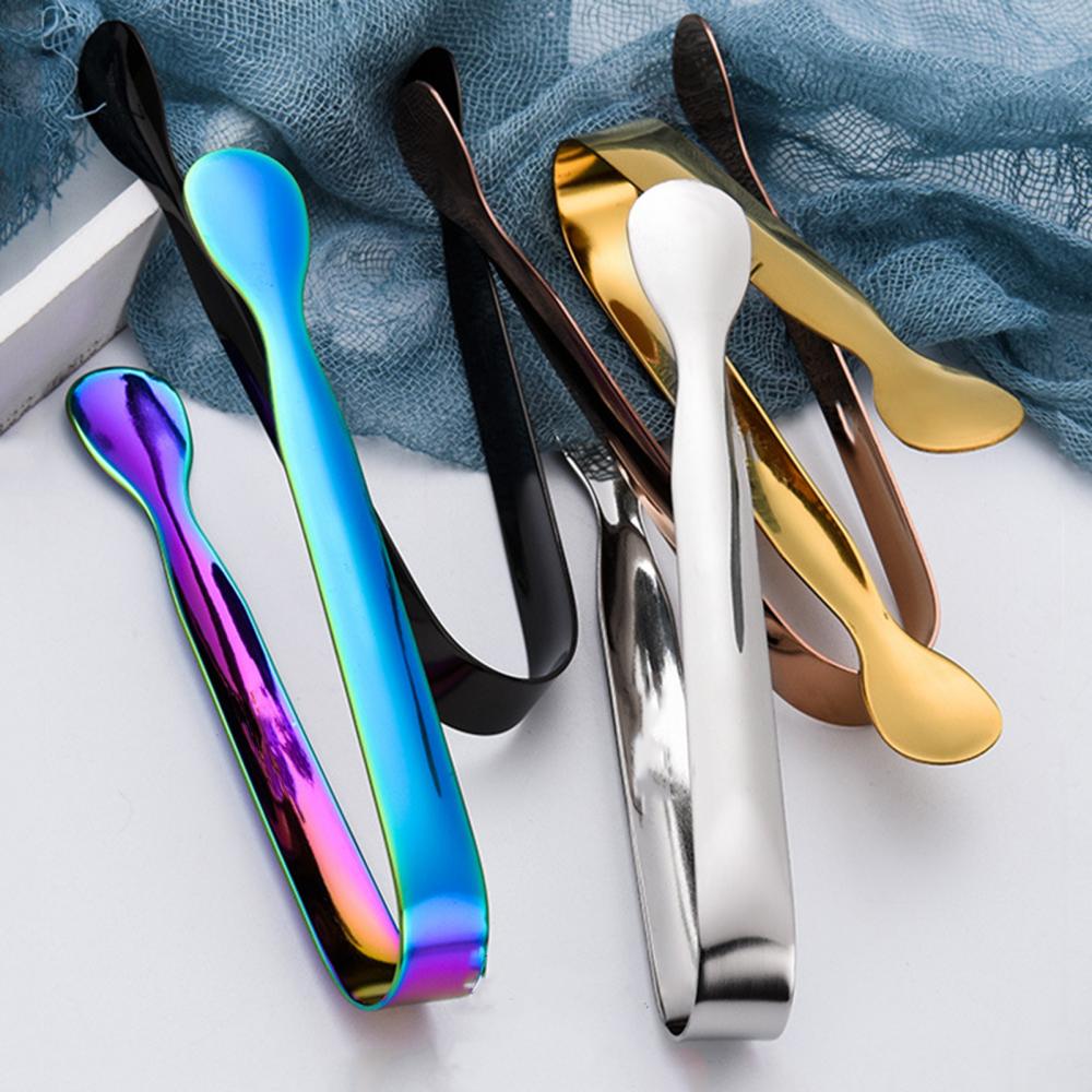 2Pcs Stainless Steel Ice Cube Sugar Tongs for Tea Party Coffee Bar Food Serving
