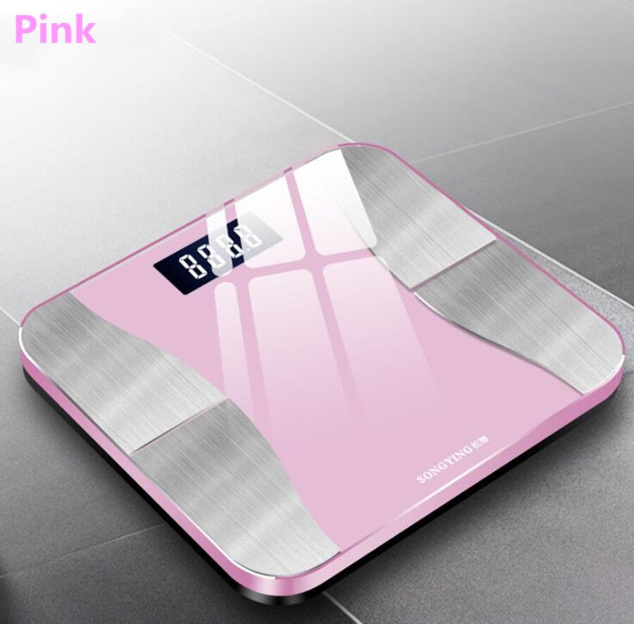 Analizador de composición corporal con aplicación para teléfono inteligente, báscula de grasa corporal compatible con Bluetooth, báscula de peso Digital precisa para Baño: Pink