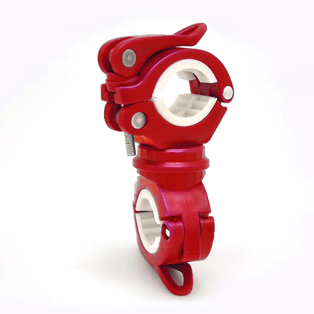 360 Degree Rotation Adjustable Bike Front Lamp Bracket Flashlight Holder Bicycle Handlebar Quick Release Light Mount Clamp Clip: Red