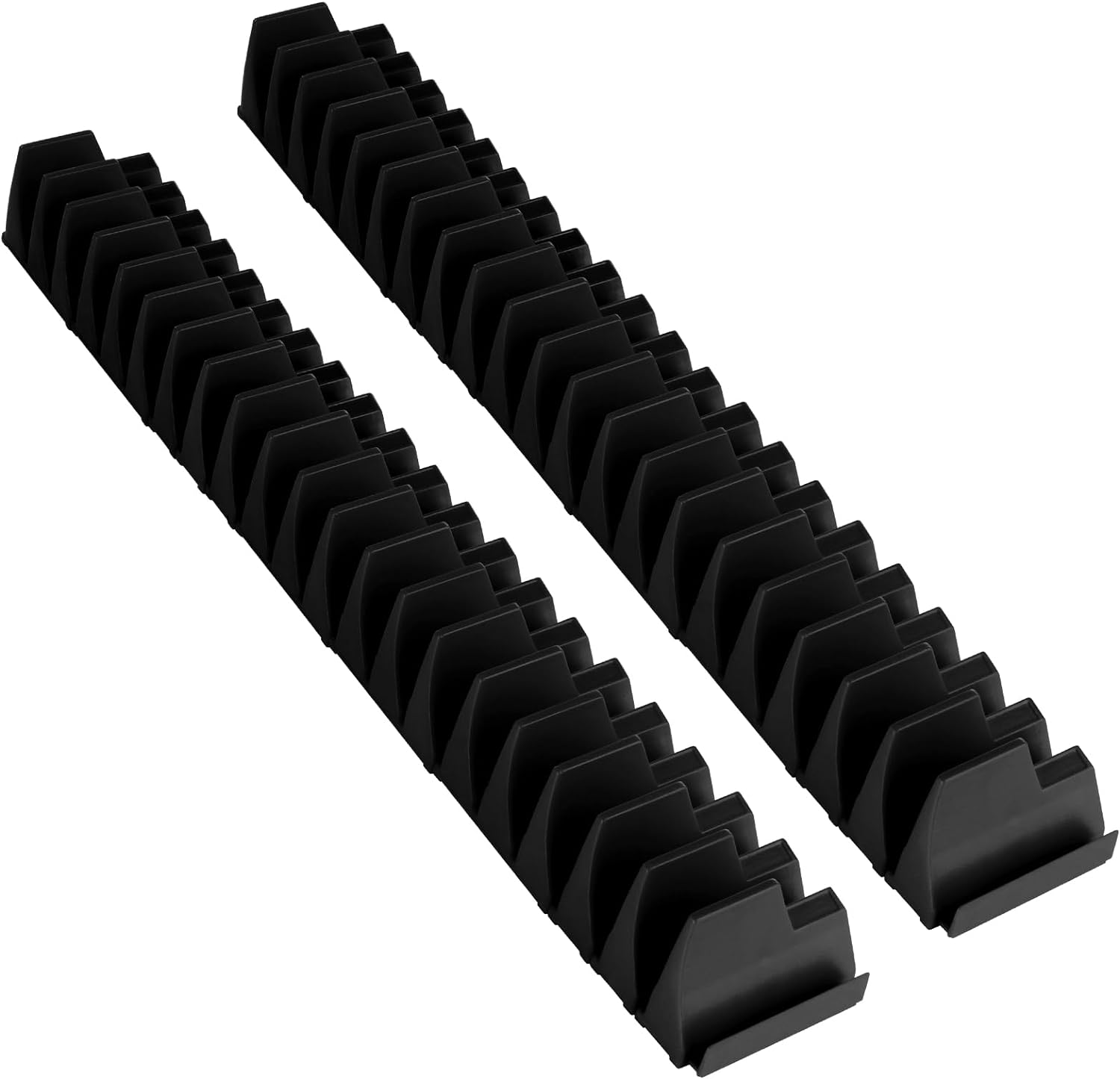 Magnetic Wrench Organizer for Tool Box, Easy Accessibility Magnetic Wrench Holder for 24 Wrenches,Modular Wrench Organizer Black