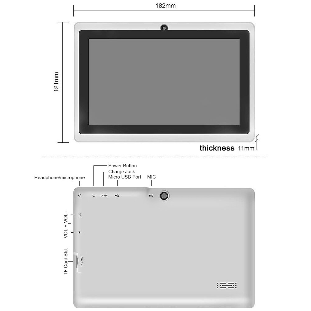 7 Inch 512 Mb + 8 Gb Quad-Core Tablet Zakelijke Tablet Met Android4.4 Systeem 1024*600 Resolutie voor Kantoor Werk