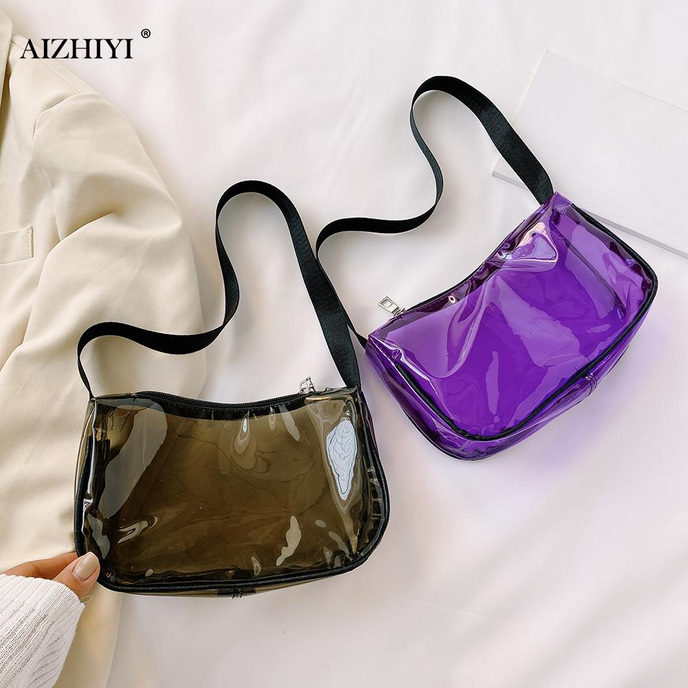PVC transparent klar Frau Crossbody Taschen lässig Sommer Schulter Tasche Handtasche Gelee klein Telefon Taschen mit Karte Halter