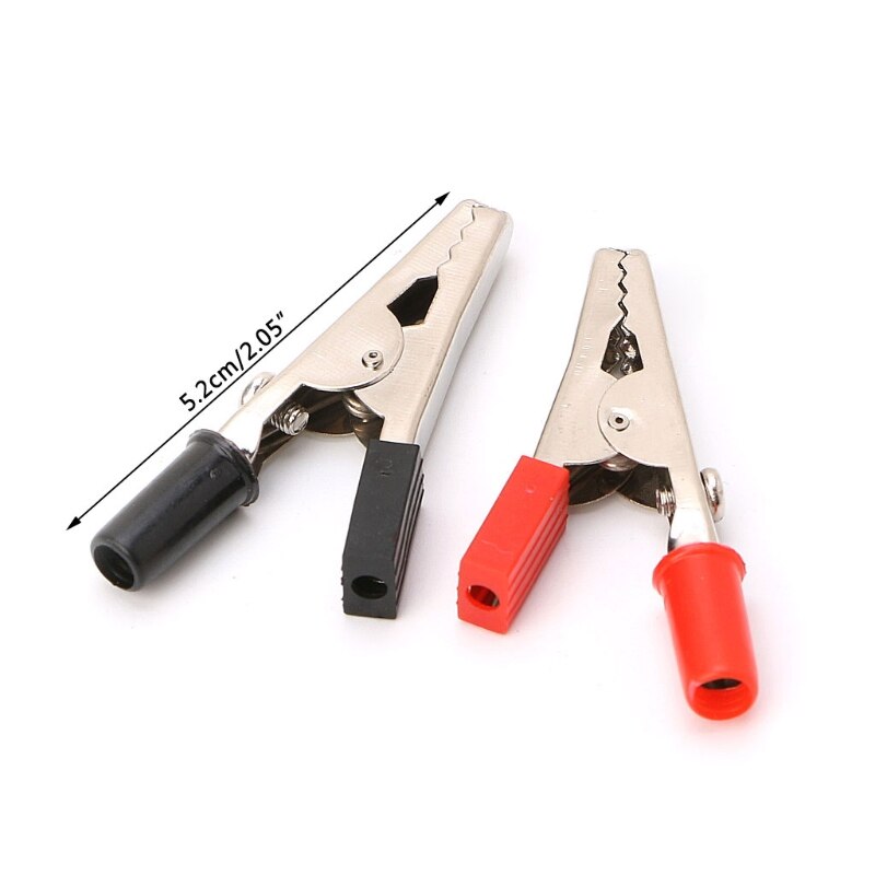 10X Insulated Crocodile Clips Plastic Handle Cable Lead Testing Alligator Clamps