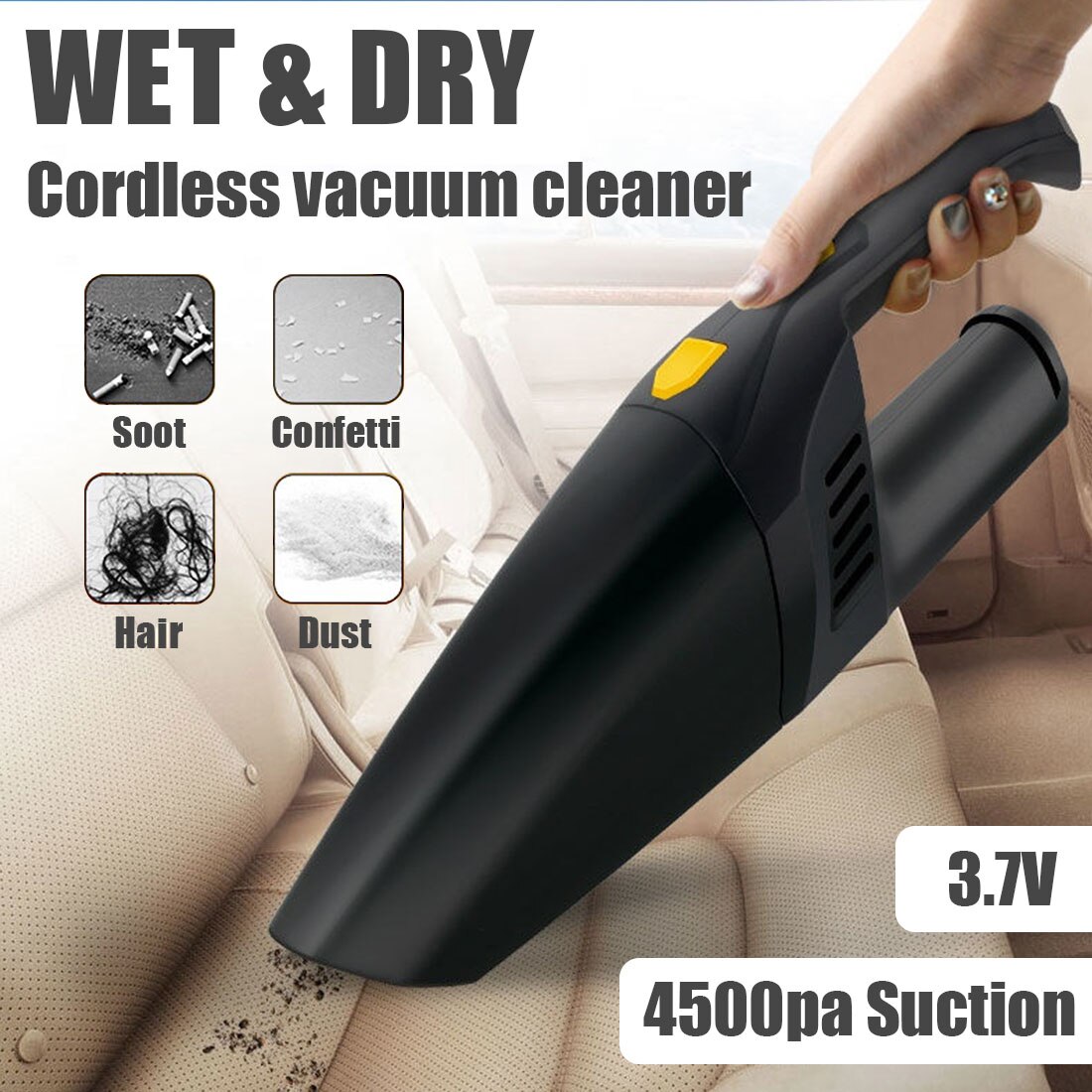 4500pa Cordless Hand Held Vacuum Cleaner Small Mini Portable Car Auto Home Wireless Wet Dry Duster Vacuum Cleaner For Auto Home