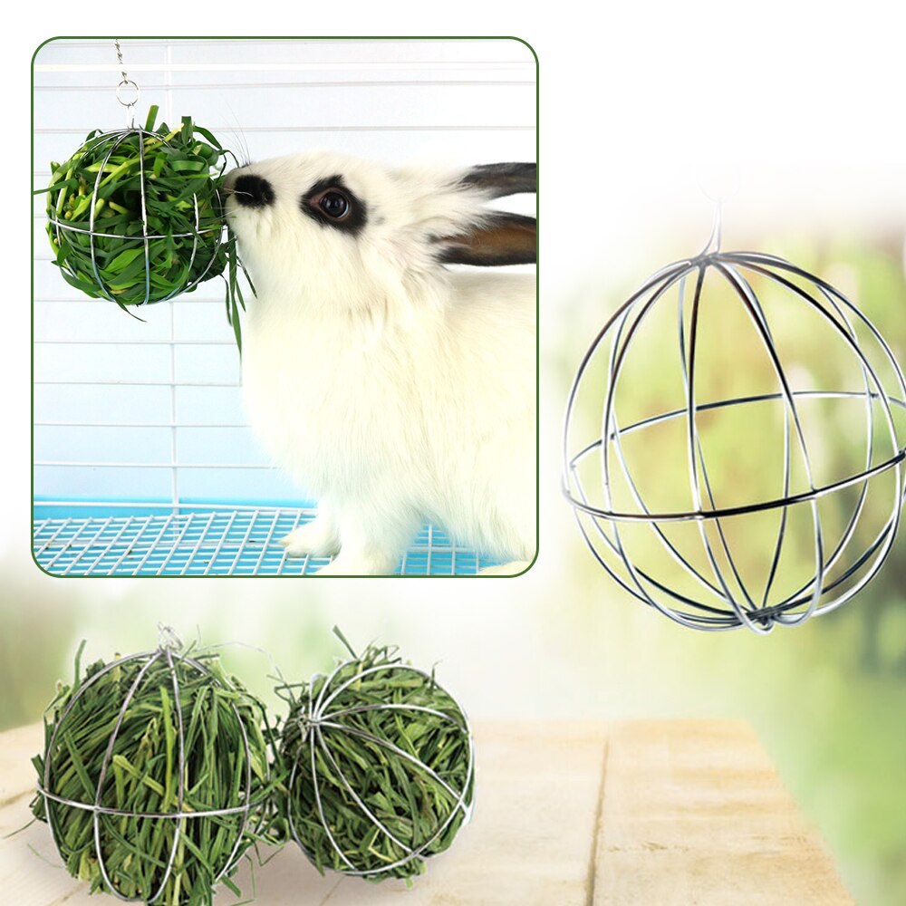 De acero inoxidable Pet conejo de juguete ronda esfera a prescindir de ejercicio colgando paja bola para Guinea cerdo Hamster rata