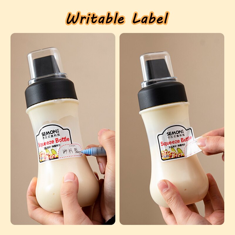 350ml saus klem flaske fem skrog plast ketchup flaske kjøkken krydder olivenolje flasker saus honning dispenser beholder