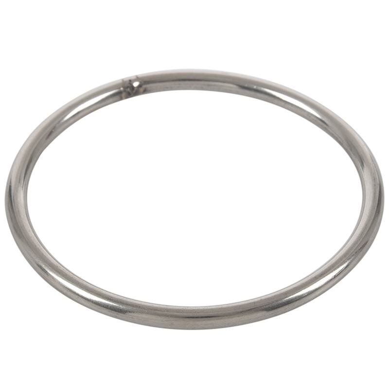 M6x100mm 304 Stainless Steel Welded Round Ring Silver Tone