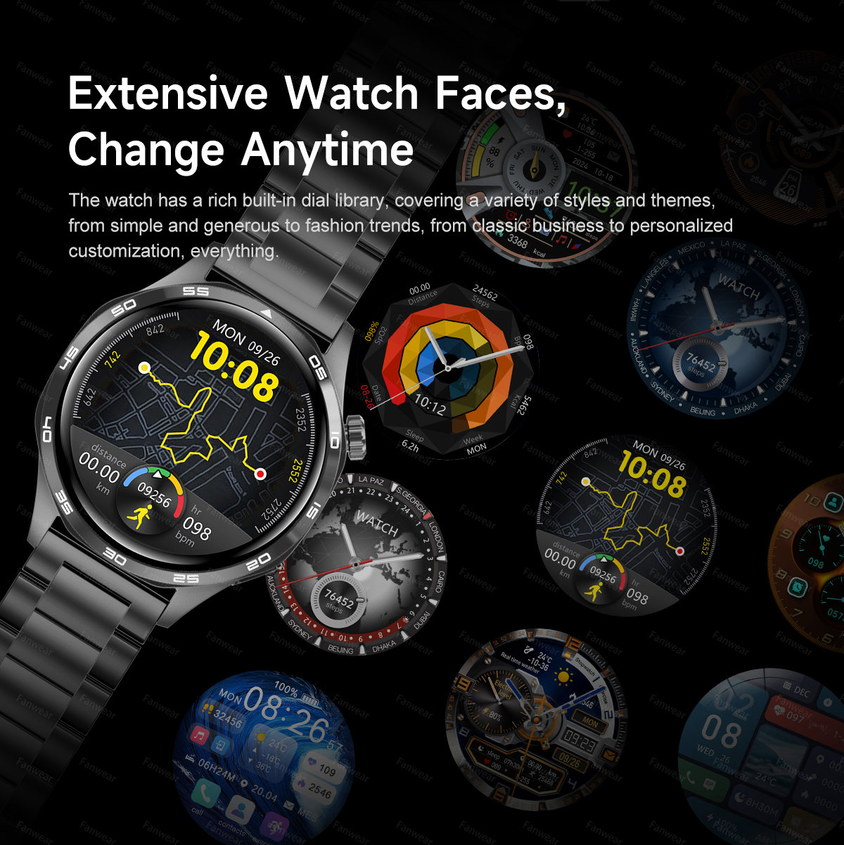 2025 novo relógio inteligente esportivo masculino para huawei relógio gt5pro gps trajetória bússola 100 + modo esportivo nfc bluetooth chamada ai voz