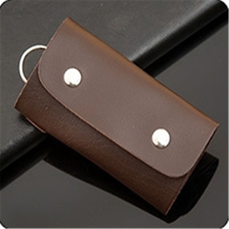 Effen Kleur Vrouwen Mannen Unisex Pu Lederen Sleutelhouder Autosleutel Portefeuilles Huishoudster Keys Organizer Key Case 3149